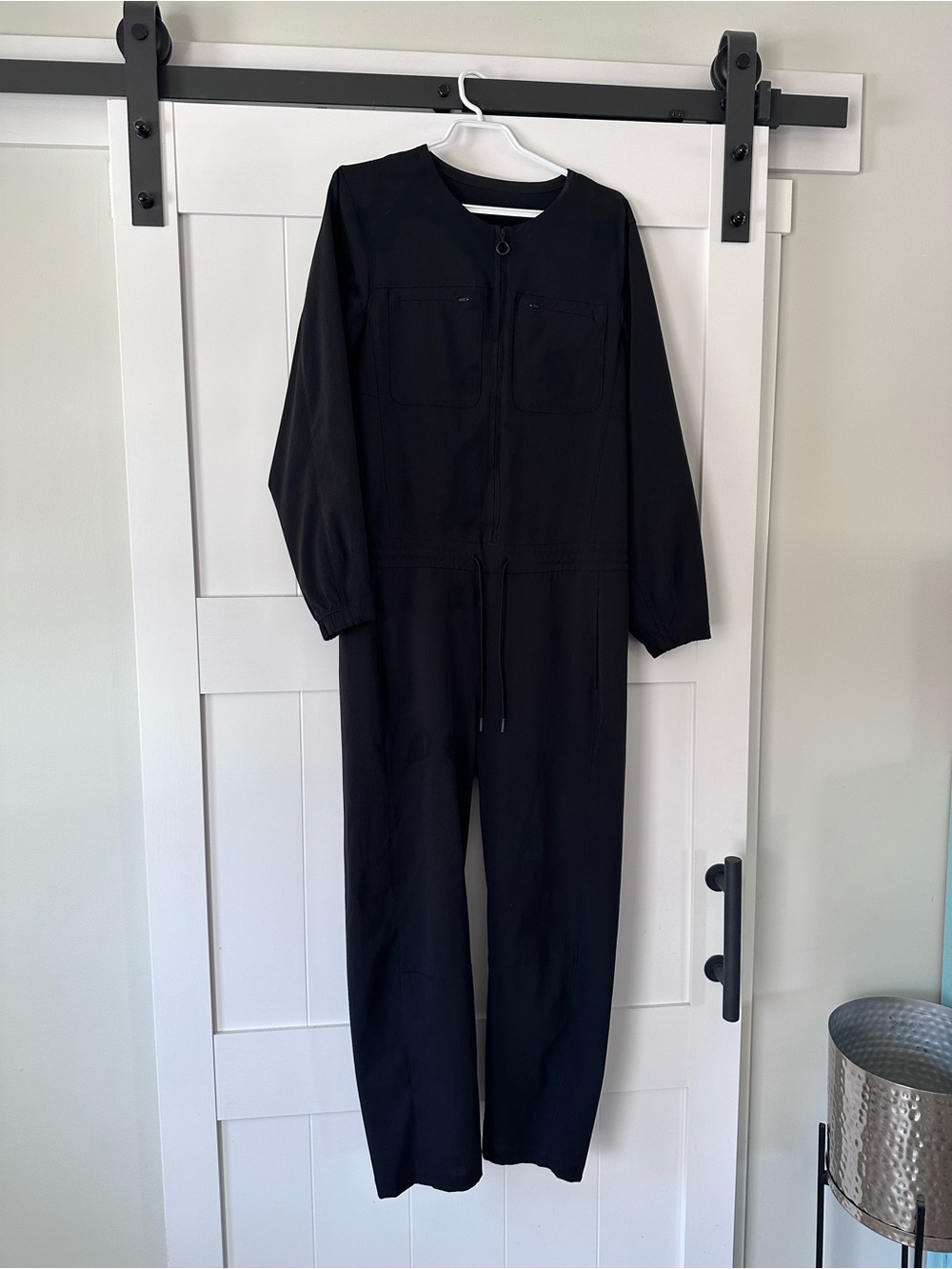 Lululemon Woven air Women's Long-Sleeve Black Zip-Front Utility Jumpsuit